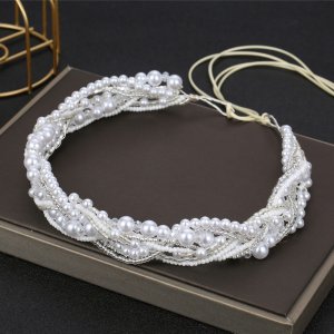 Simple and Elegant Headpiece Super Ethereal Forest-style Handmade Beaded Headband With Sweet Crystal Embellishments